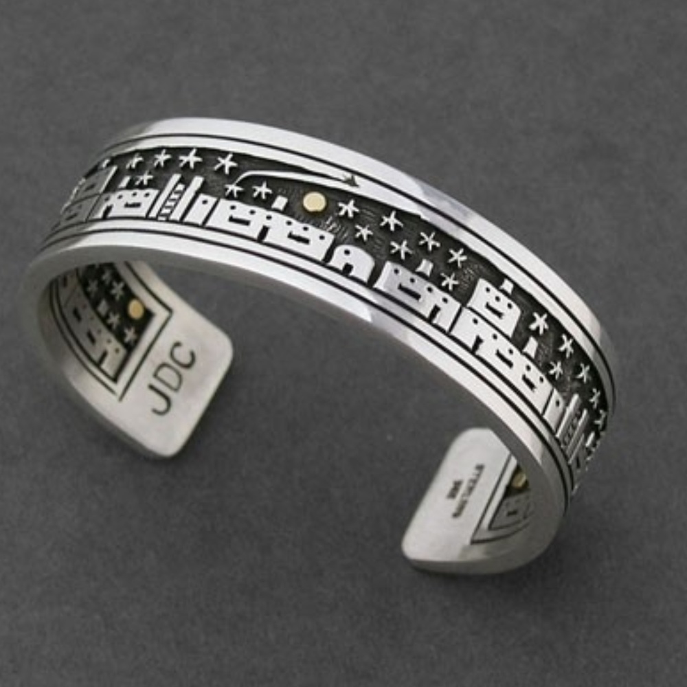Joseph Coriz Sterling Silver14K Gold Cuff Bracelet
